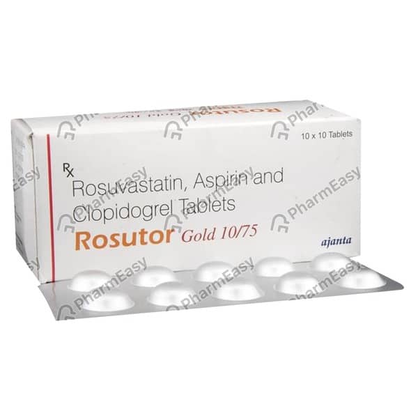 Rosutor Gold 10/75Mg Strip Of 10 Tablets