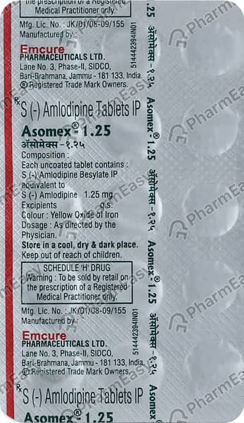 Asomex 1.25mg Strip Of 15 Tablets