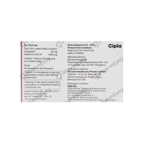 Vysov M 50/1000mg Strip Of 10 Tablets