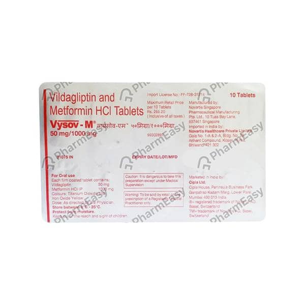 Vysov M 50/1000mg Strip Of 10 Tablets