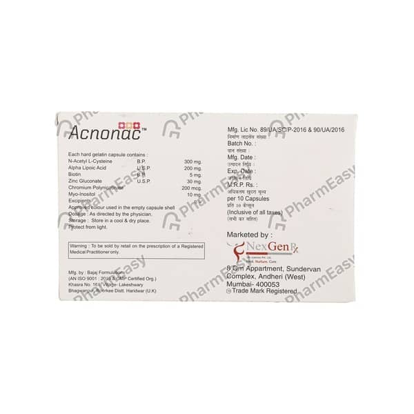 Acnonac Strip Of 10 Capsules