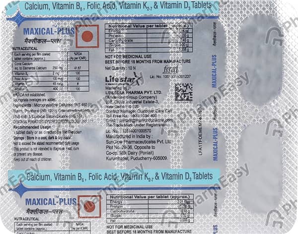 Maxical Plus Strip Of 10 Tablets