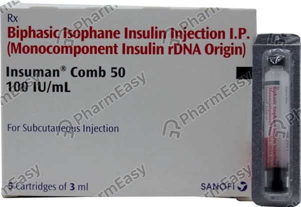Insuman Comb 50 100iu Cartridge Of 3ml Injection