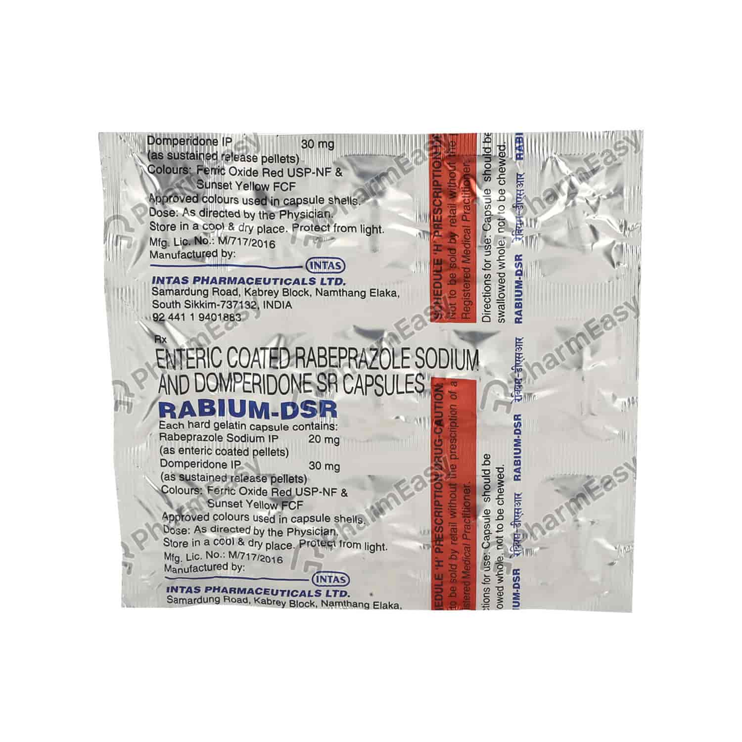 Rabium Dsr Cap 15'S Uses, Side Effects, Dosage, Composition & Price