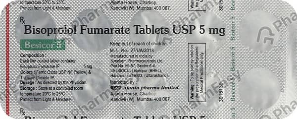 Besicor 5mg Strip Of 10 Tablets