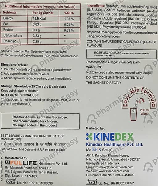 Rosiflex Aqua Mix Sachet Of 5Gm Powder