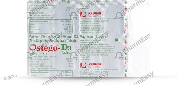 Ostego D3 Strip Of 10 Tablets