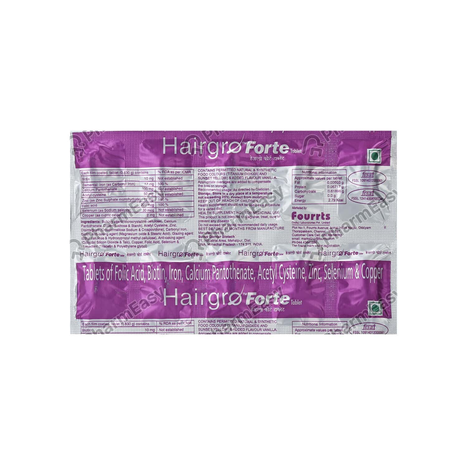 Buy Hairgro Forte Strip Of 10 Tablets Online at Flat 18 OFF* PharmEasy