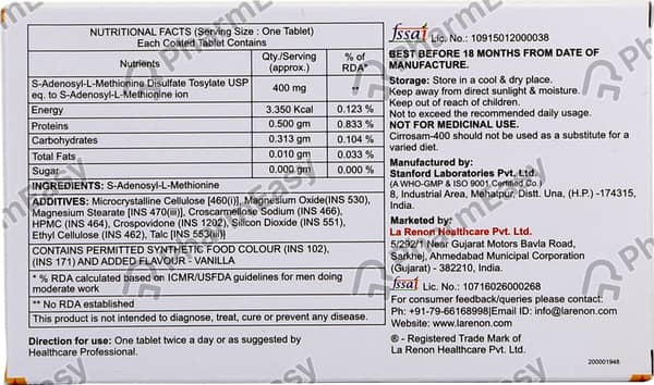Cirrosam 400mg Strip Of 10 Tablets