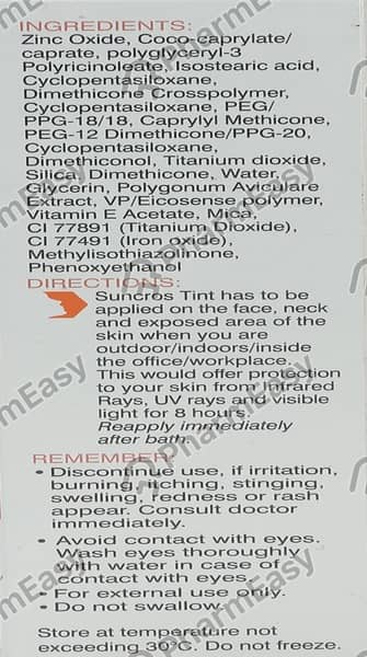 Suncros Tint Sunscreen Spf 50 Plus Gel 50Gm