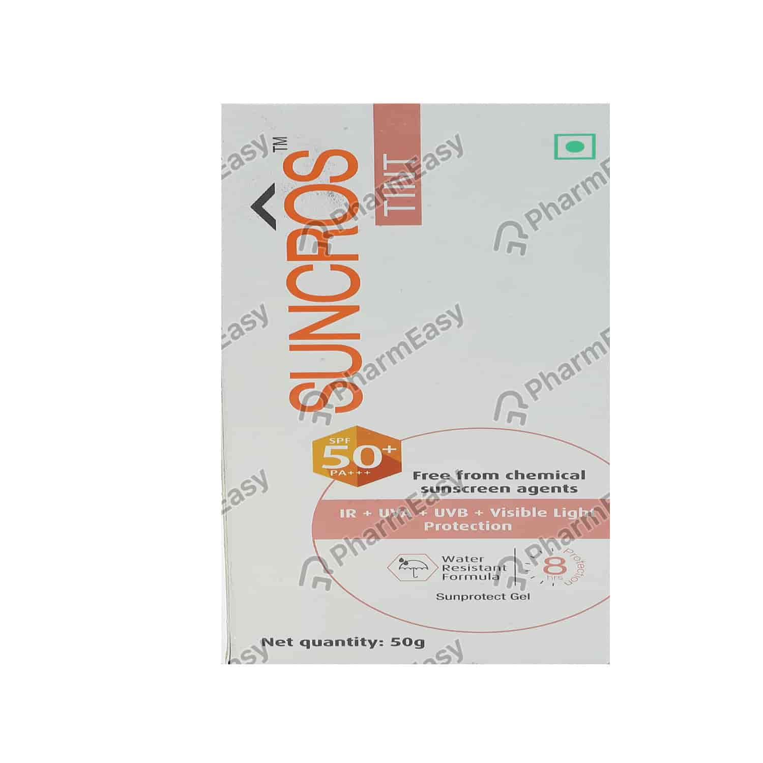 Buy Suncros Tint Sunscreen Spf 50 Plus Gel 50gm Online at ...