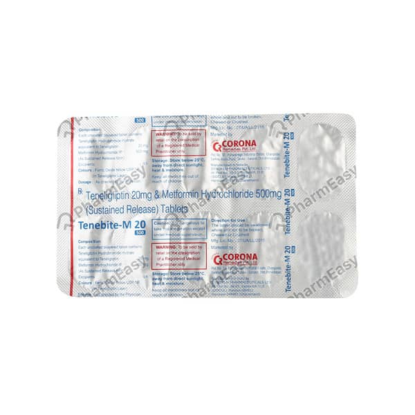 Tenebite M 20mg/500mg Strip Of 10 Tablets