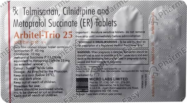 Arbitel Trio 25mg Strip Of 10 Tablets