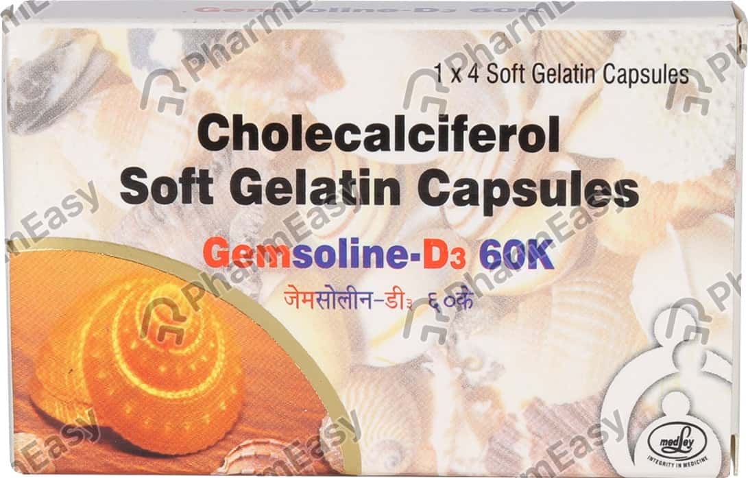 Gemsoline D3 60k Strip Of 4 Softgel Capsules
