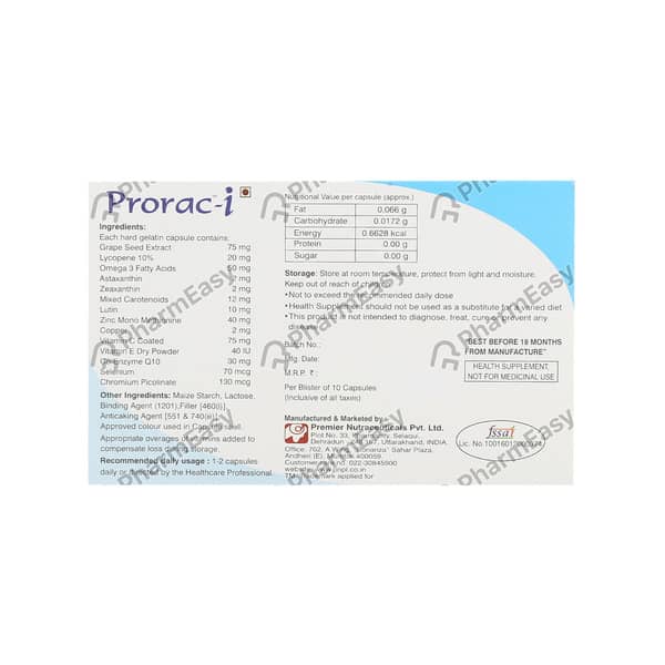 Prorac I Strip Of 10 Capsules