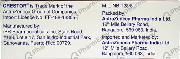 Crestor 10mg Strip Of 30 Tablets