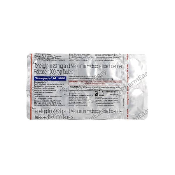 Tenepure M 1000Mg Strip Of 10 Tablets