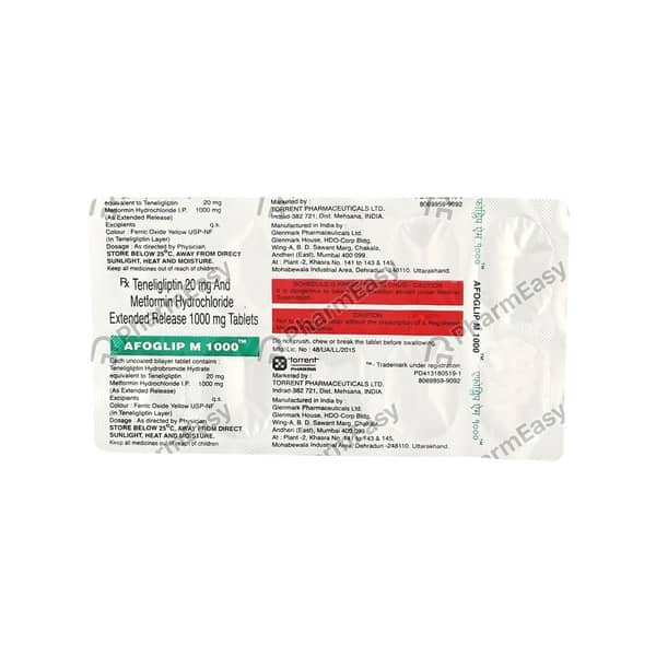 Afoglip M 1000Mg Strip Of 10 Tablets