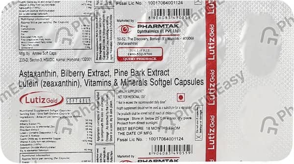 Lutiz Gold Strip Of 10 Capsules