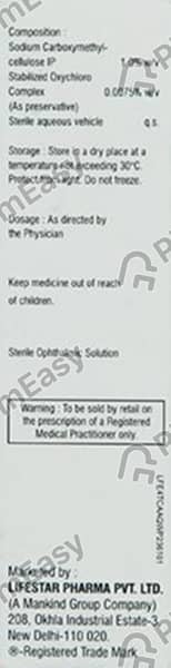 Lubistar Cmc 1% Bottle Of 10Ml Eye Drops