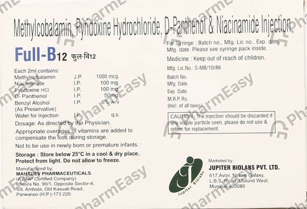 Full B12 Ampoule Of 2ml Injection