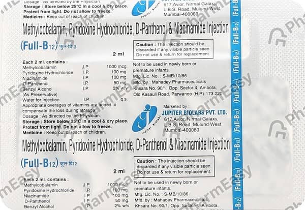 Full B12 Ampoule Of 2ml Injection