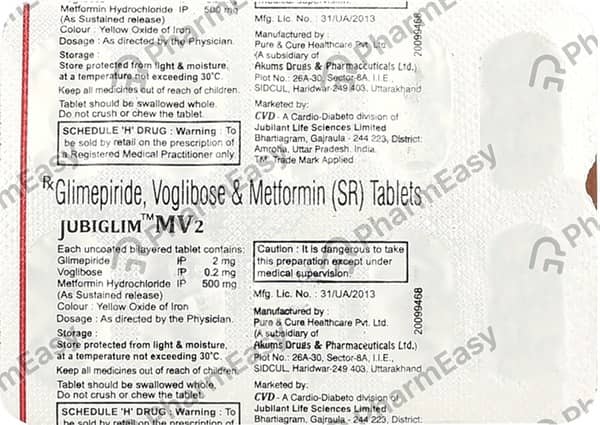 Jubiglim Mv 2mg Strip Of 10 Tablets