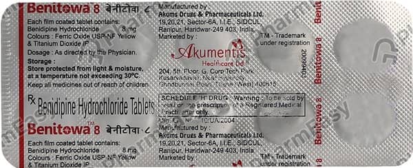 Benitowa 8mg Strip Of 10 Tablets