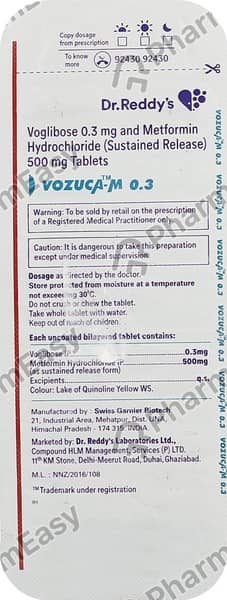 Vozuca M 0.3mg Strip Of 14 Tablets