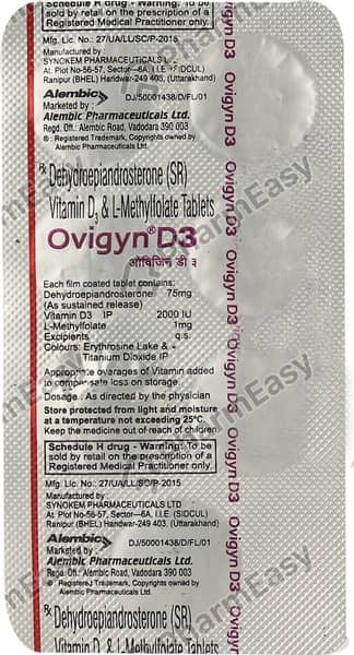 ओविगीन डी3 की स्ट्रिप 7 टैबलेट्स