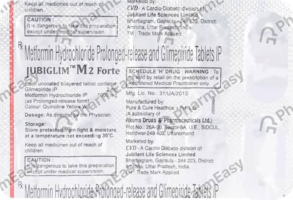 Jubiglim M 2mg Forte Strip Of 10 Tablets