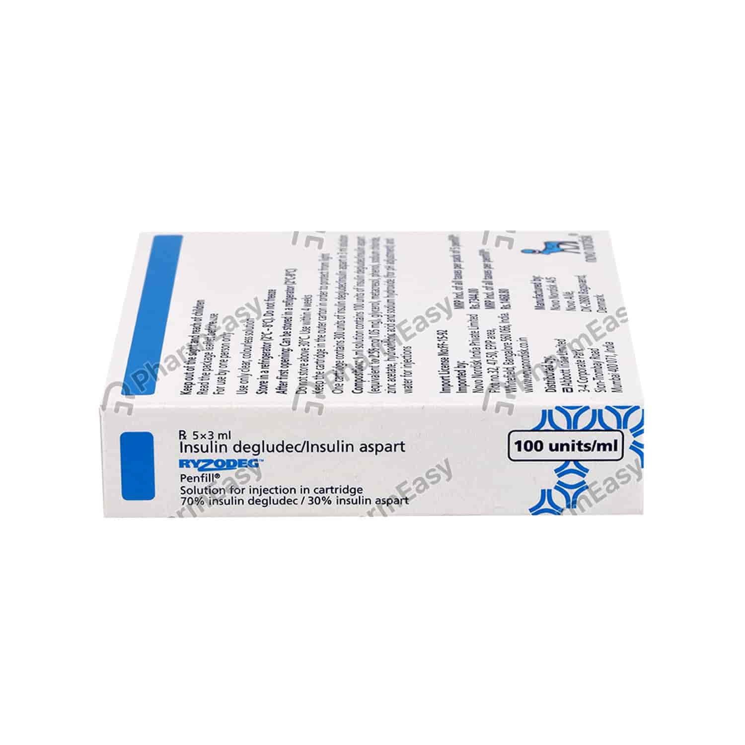 Ryzodeg Penfill 100iu Injection 3ml - Uses, Side Effects, Dosage ...