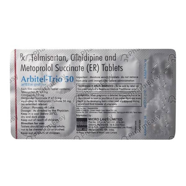 Arbitel Trio 50Mg Strip Of 10 Tablets