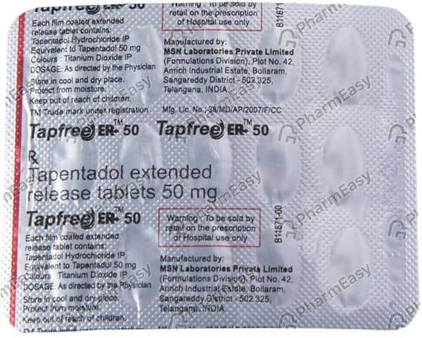 Tapfree Er 50mg Strip Of 10 Tablets