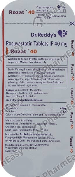 Rozat 40mg Strip Of 14 Tablets