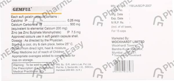 Gemful Strip Of 15 Capsules