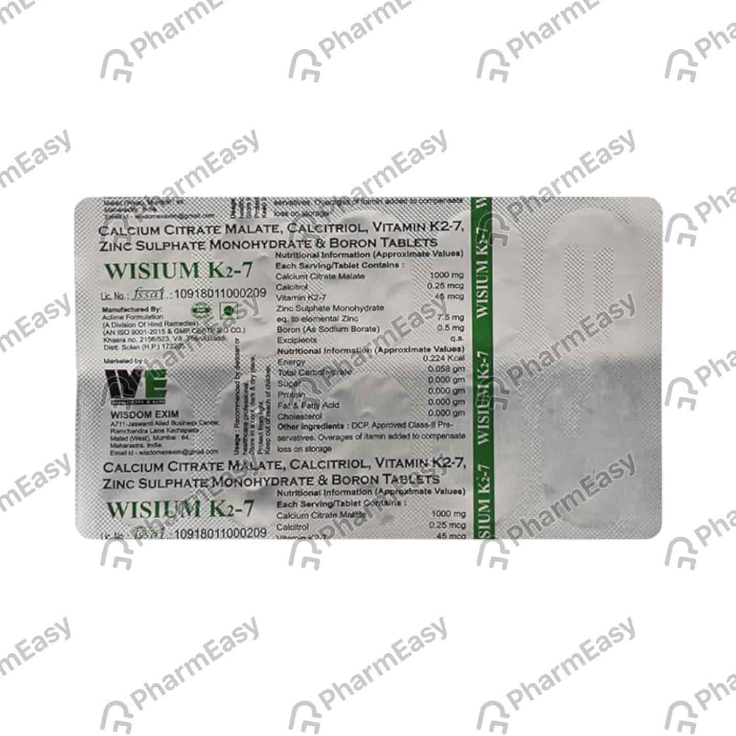 Wisium K2 7 Strip Of 10 Tablets