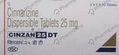 CINZAN DT 25MG STRIP OF 10 TABLETS