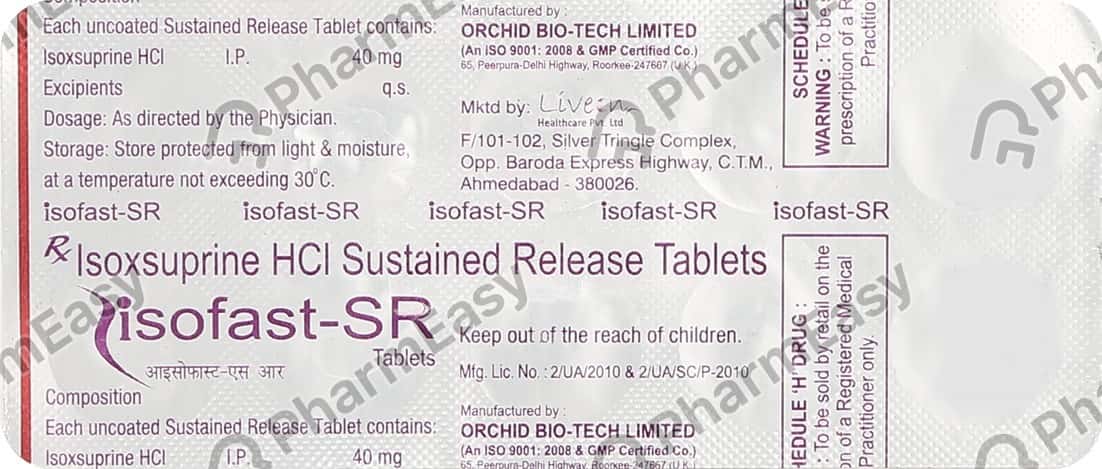 Isofast Sr 40 MG Tablet (10): Uses, Side Effects, Price & Dosage ...