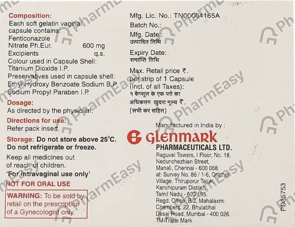 Fenza 600mg Strip Of 1 Vaginal Capsule