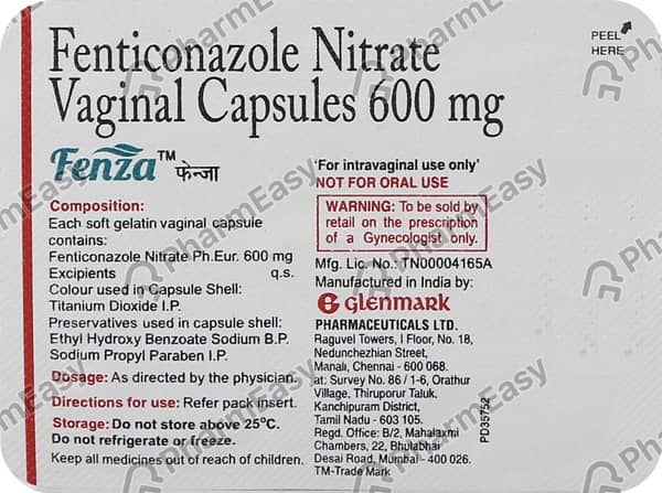 Fenza 600mg Strip Of 1 Vaginal Capsule