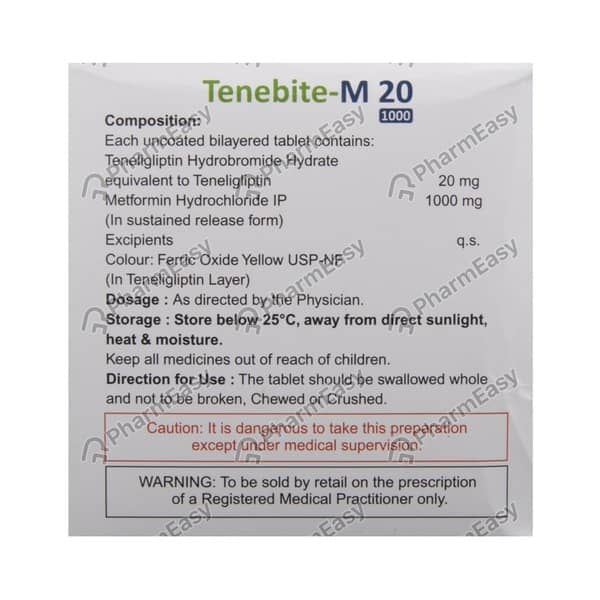 Tenebite M 20/1000mg Strip Of 10 Tablets