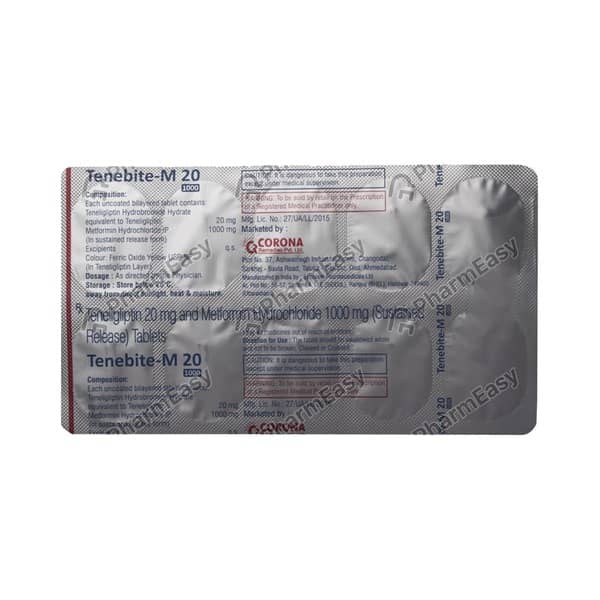 Tenebite M 20/1000mg Strip Of 10 Tablets