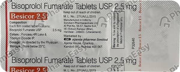 Besicor 2.5mg Strip Of 10 Tablets
