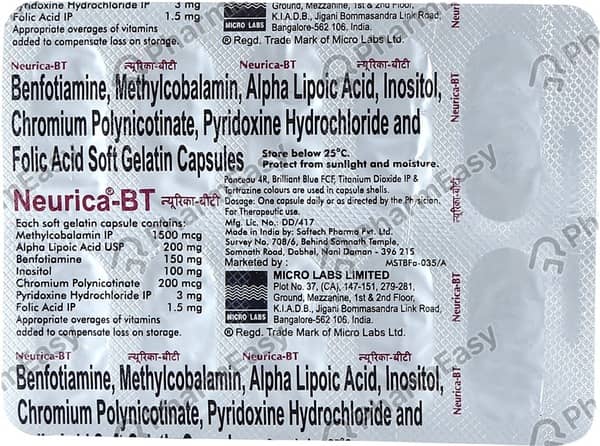 Neurica Bt Strip Of 10 Capsules