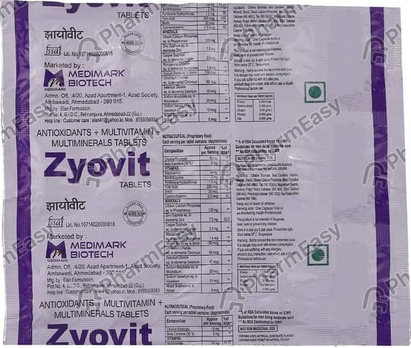 Zyovit Tablets 15'S