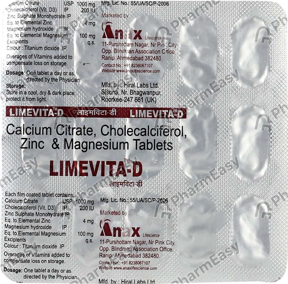 Limevita D Strip Of 15 Tablets Uses, Side Effects, Price & Dosage