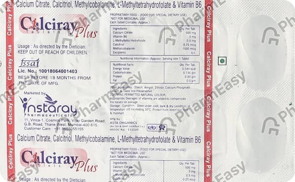 Calciray Plus Strip Of 10 Tablets