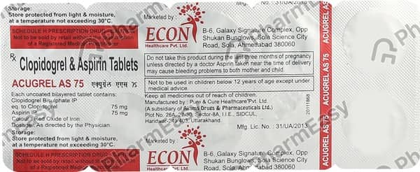 Acugrel As 75 Strip Of 10 Tablets