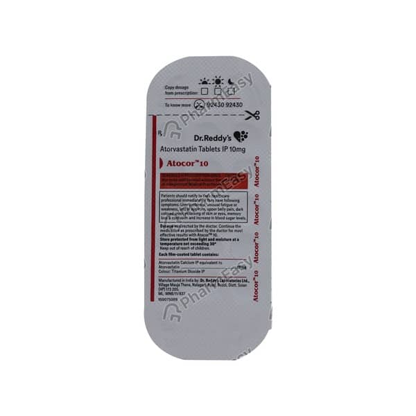 Atocor 10mg Strip Of 14 Tablets